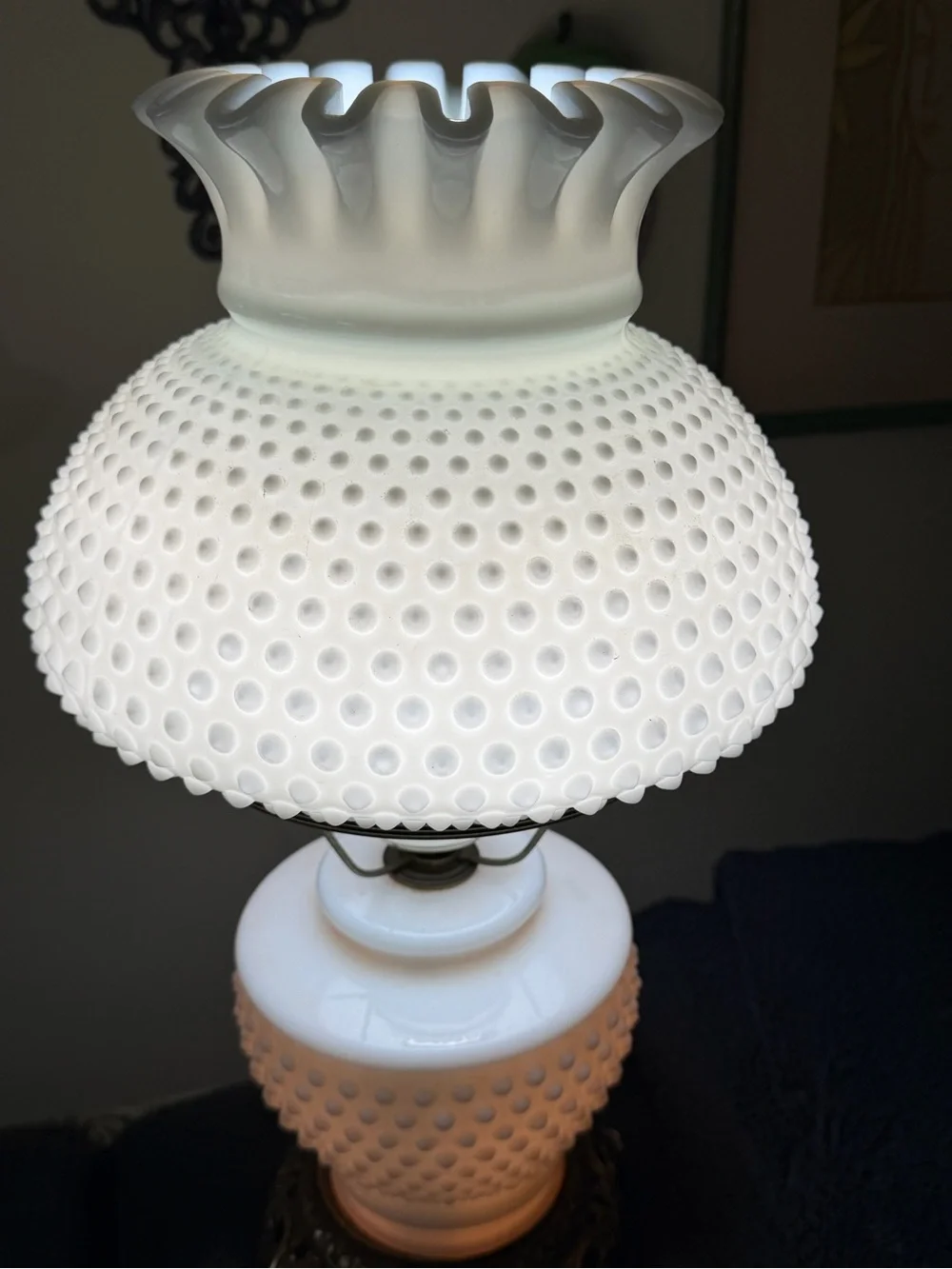 Vintage White Milk Glass Hobnail 